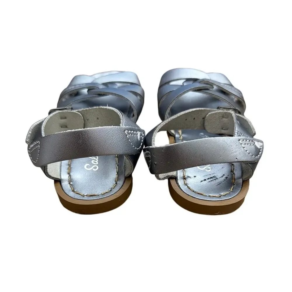 Saltwater Dark Gray/Silver Sandals Toddler Size 9